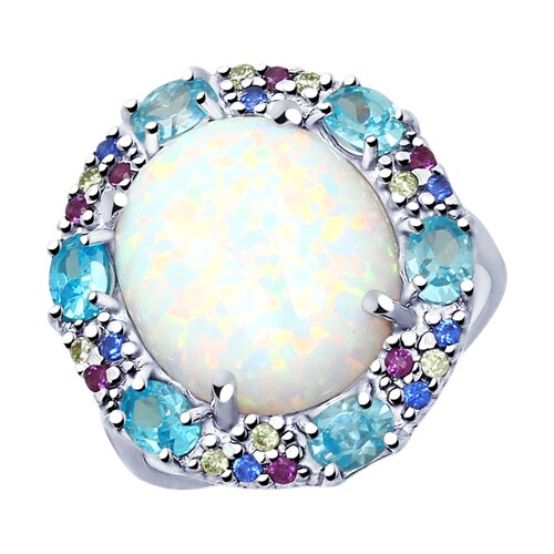 

Кольцо из серебра р. SOKOLOV 83010050, опал искусственный/фианит, 83010050
