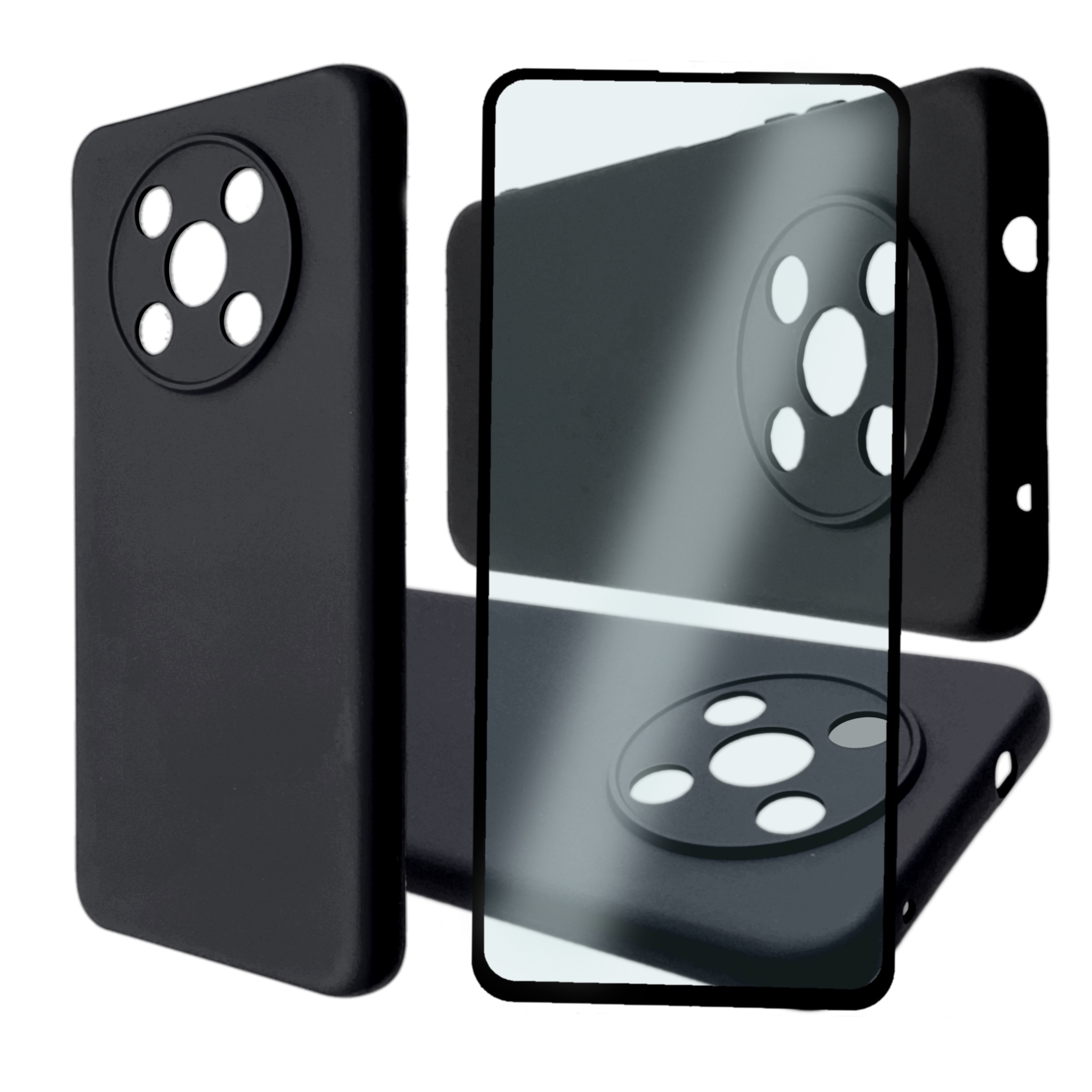 

Чехол силиконовый и стекло Qvatra для Huawei Nova Y90 черный, для Huawei Nova Y90 черный