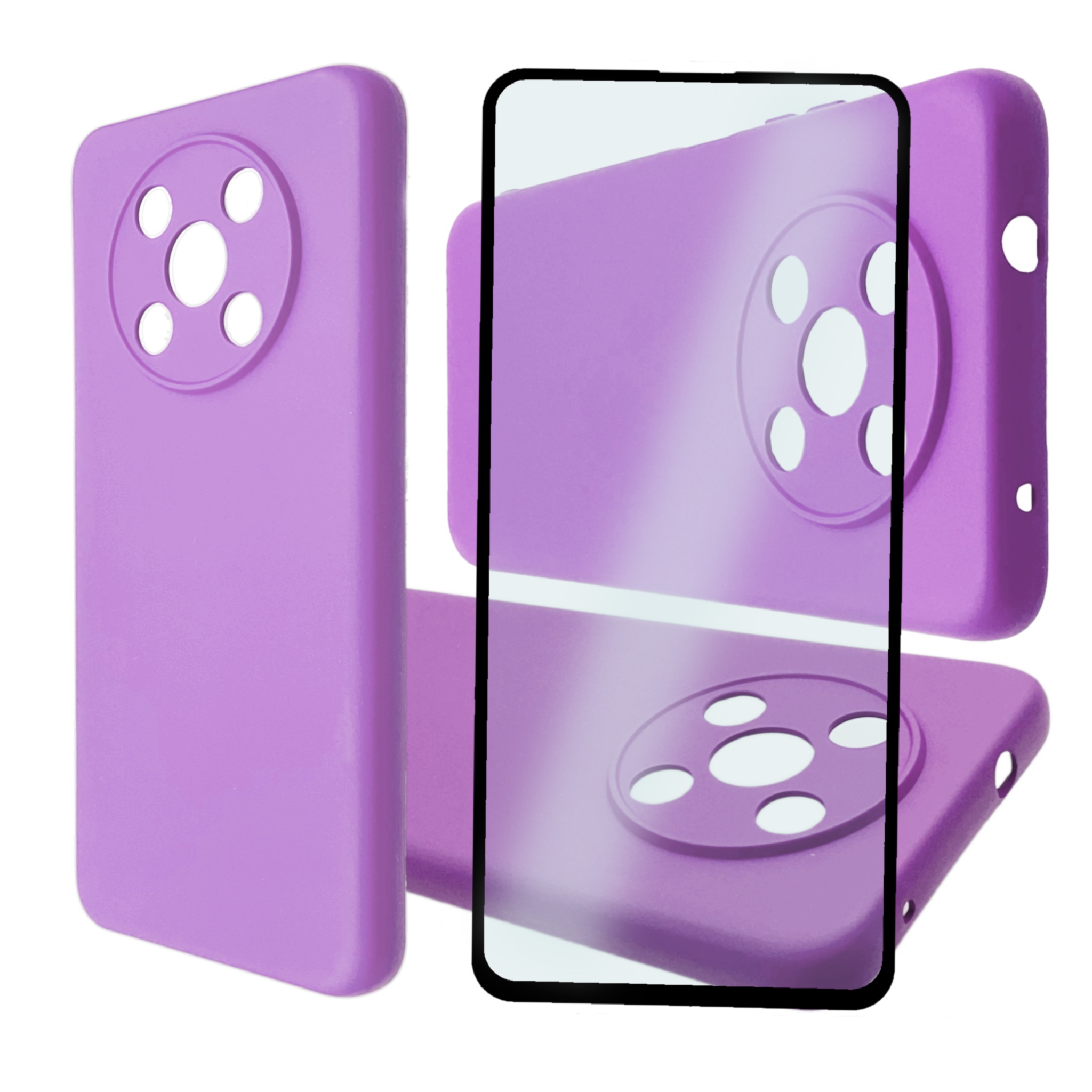 

Чехол силиконовый и стекло Qvatra для Huawei Nova Y90 сиреневый, Фиолетовый, для Huawei Nova Y90 сиреневый