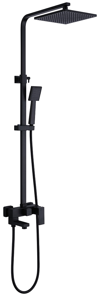 фото Душевая стойка abber daheim af8216b с изливом, черная матовая