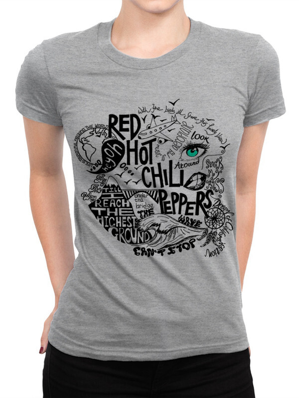 фото Футболка женская design heroes песни red hot chili peppers серая 2xl