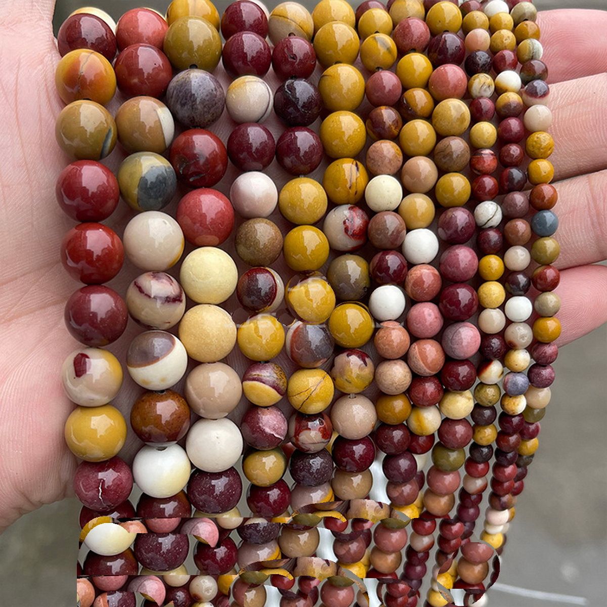 

Яшма (мукаит) натурал.-8 мм, бусины на нитке (37-38 см, около 47 шт.), Разноцветный, Яшма