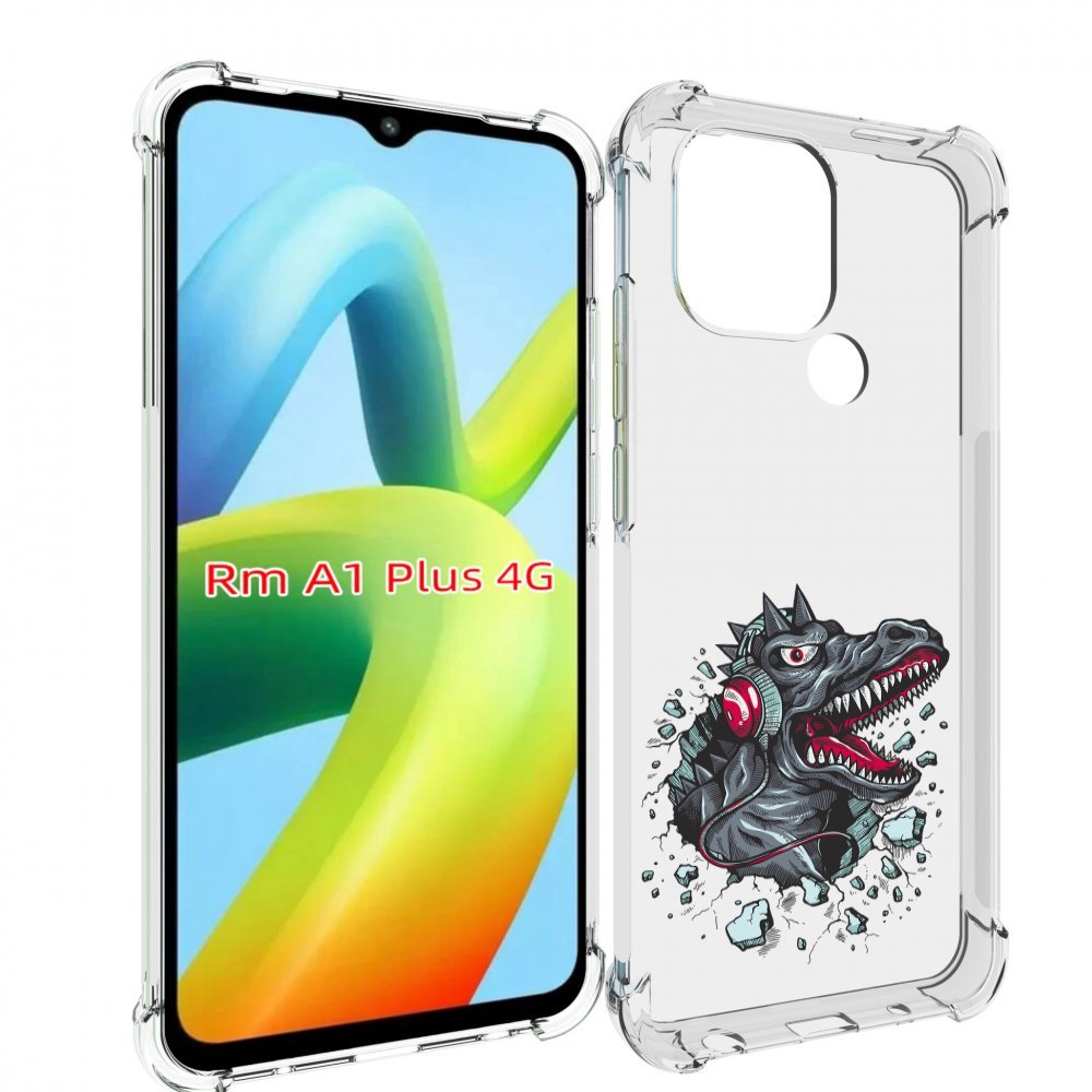

Чехол MyPads Нарисованный динозавр в наушниках для Xiaomi Redmi A1 Plus +, Прозрачный, Tocco