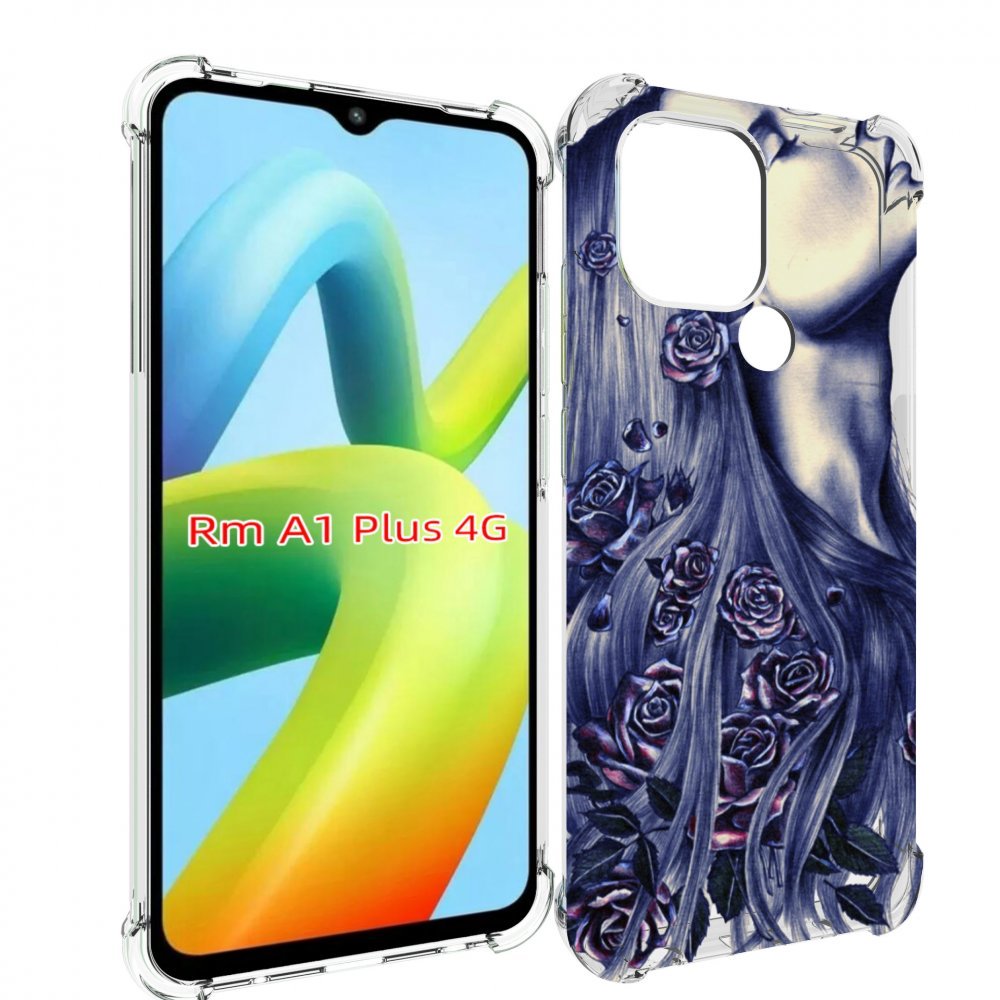 

Чехол MyPads Девушка с розами женский для Xiaomi Redmi A1 Plus +, Прозрачный, Tocco