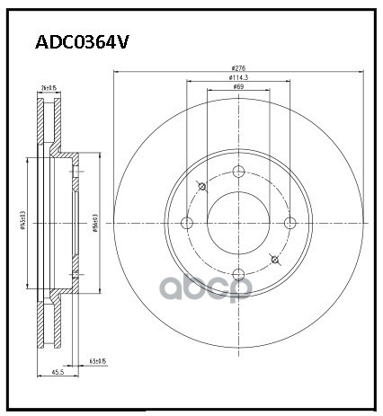 

Диск Тормозной Передний Allied Nippon Adc0364v ALLIED NIPPON арт. ADC0364V