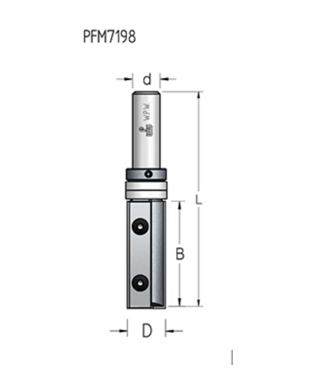

Фреза WPW (ВПВ) PFM7192 копировальная D19 B50 Z2 сменные ножи верхний подшипник хвостовик