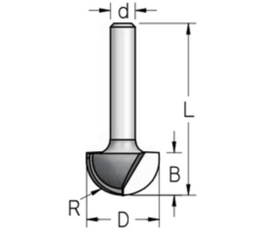 

Фреза WPW (ВПВ) RB16005 галтель R8 D16 B9,5 хвостовик 8