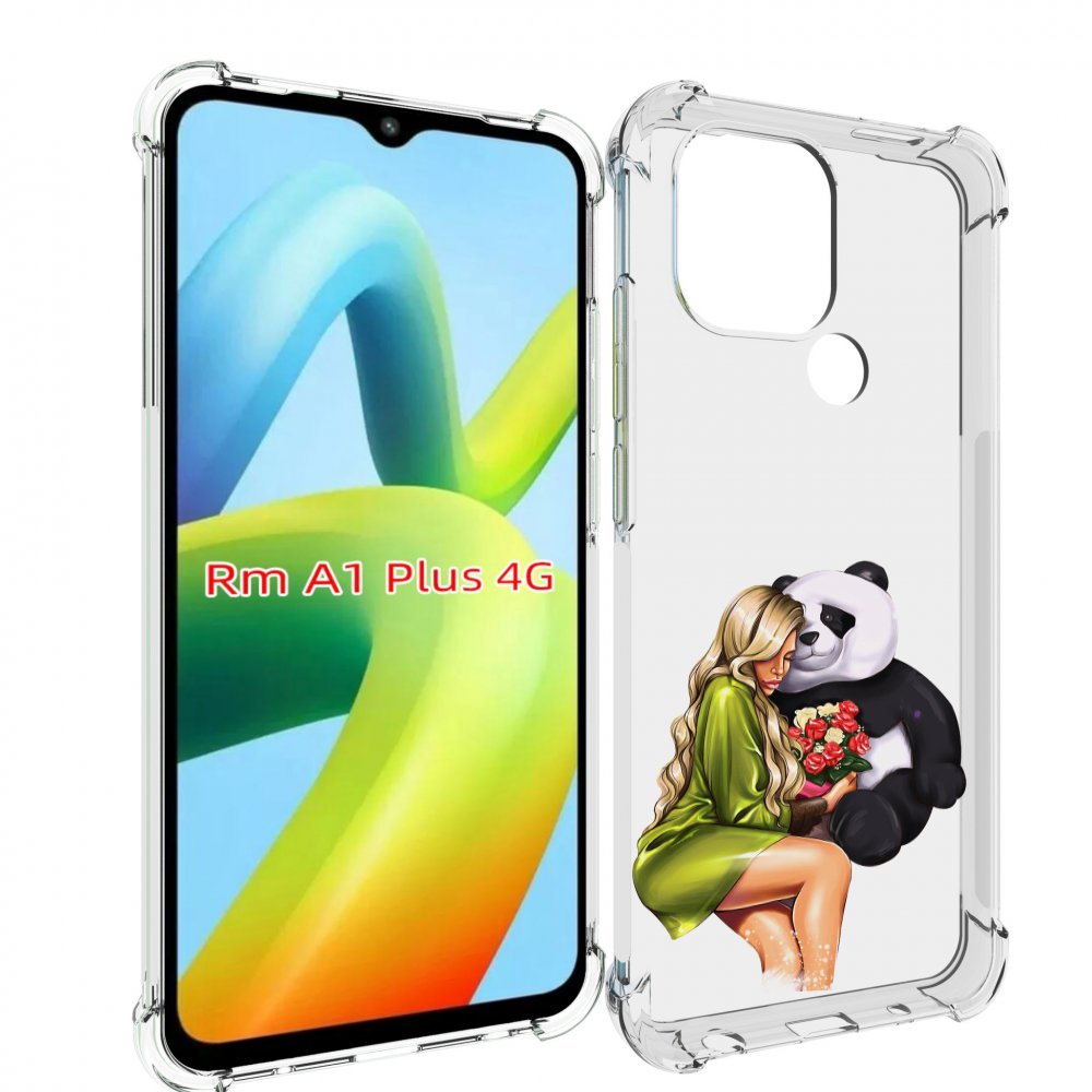 

Чехол MyPads Девушка-с-пандой-с-букетом женский для Xiaomi Redmi A1 Plus +, Прозрачный, Tocco