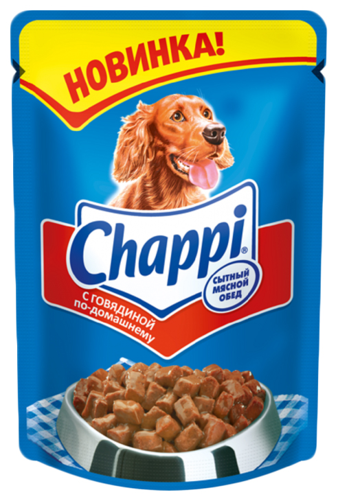 Влажный корм для собак Chappi Сытный мясной обед, говядина по-домашнему, 85г
