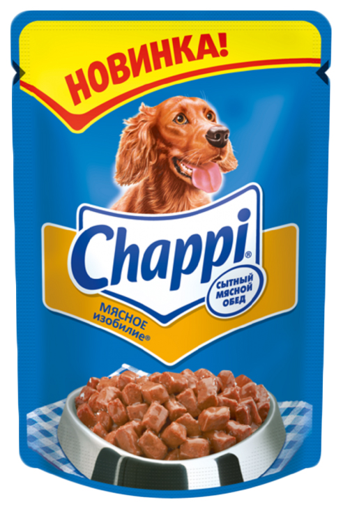 Влажный корм для собак Chappi Сытный мясной обед, мясо, 85г