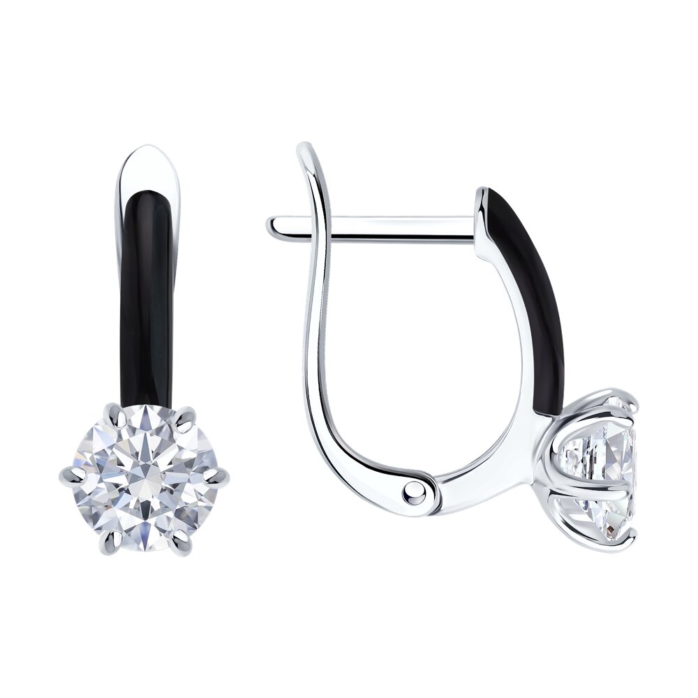 

Серьги из серебра SOKOLOV 94027047, фианит/эмаль, 94027047