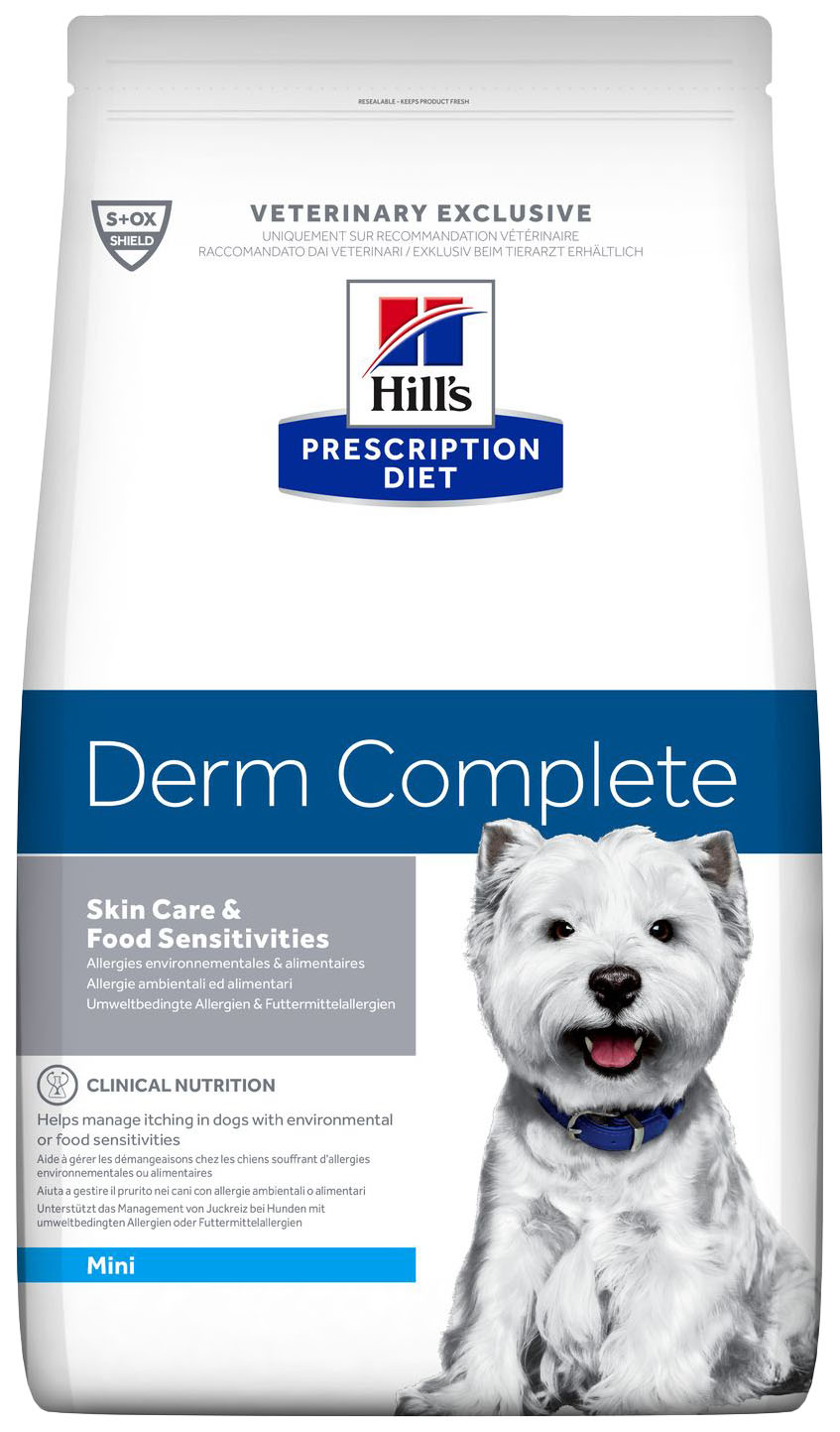 фото Сухой корм для собак малых пород hill's prescription diet derm complete mini, мясо, 6 кг