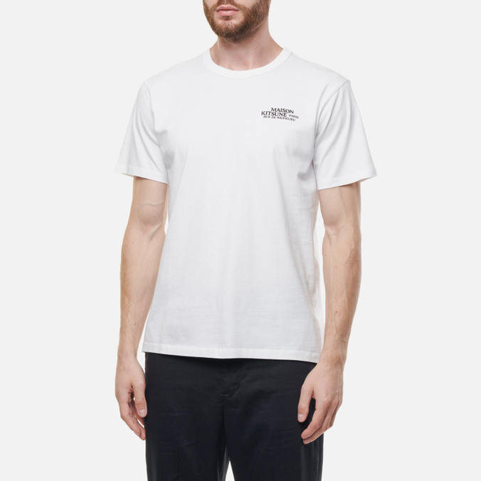 

Футболка мужская Maison Kitsune IU00120KJ0008-P100 белая M, IU00120KJ0008-P100