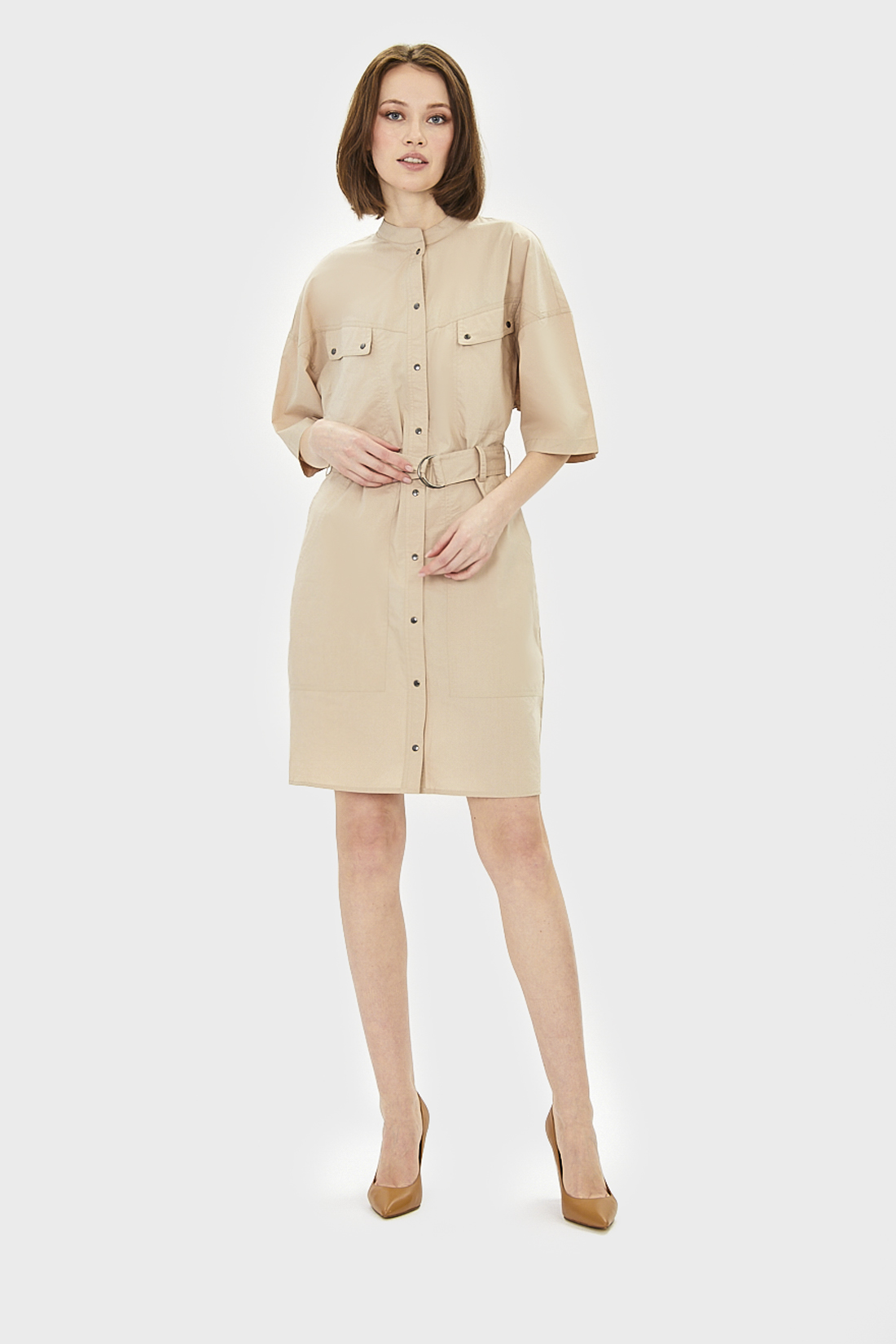 

Платье-рубашка женское Baon B451063 бежевое S, B451063