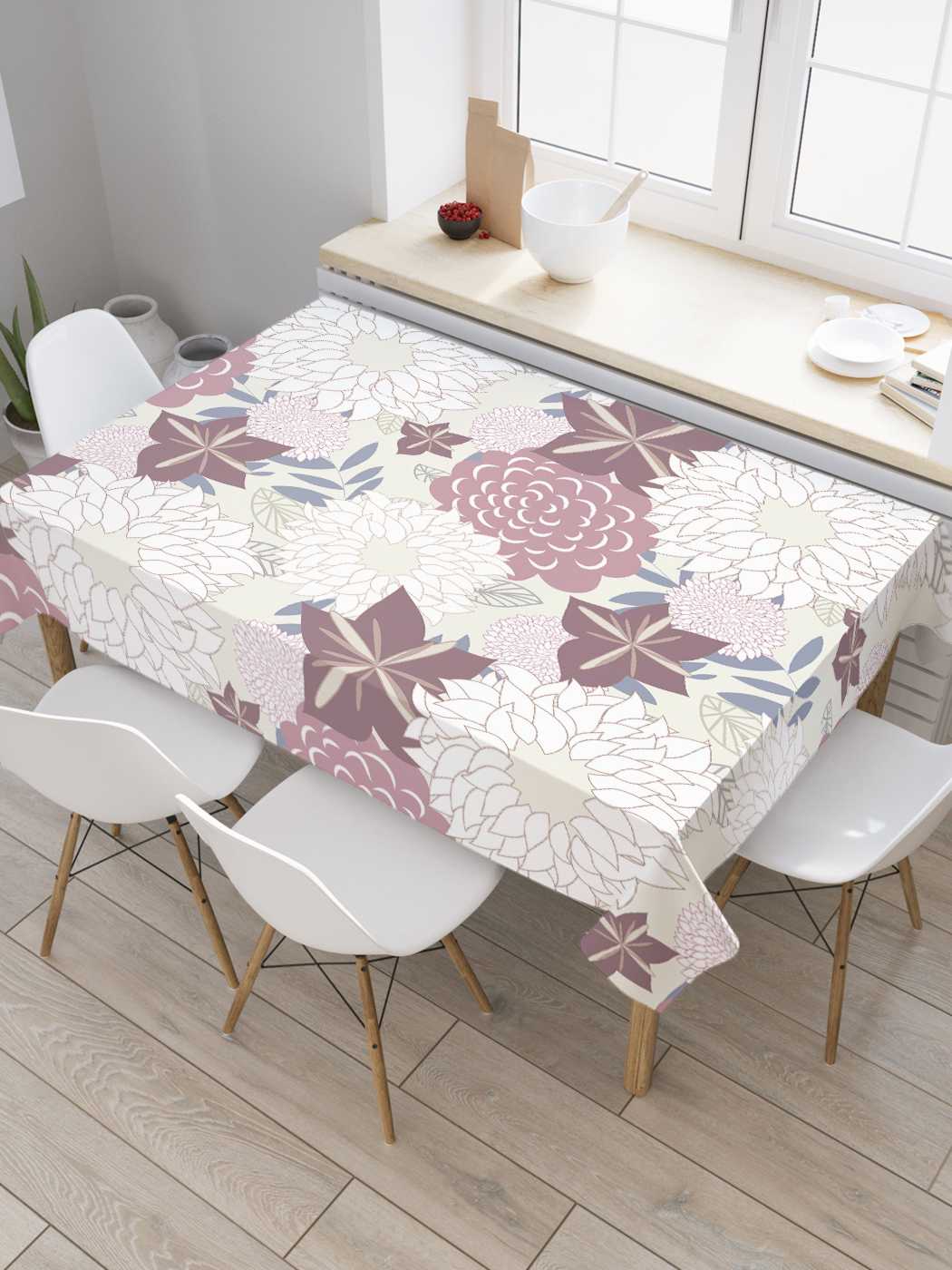 

Скатерть прямоугольная JoyArty "Кустарные цветы" из сатена, 180x145 см, Кустарные цветы