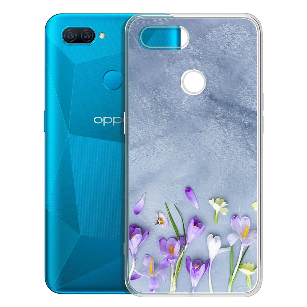 

Чехол-накладка Цветочное настроение для OPPO A12/A11k/A7/A5s, Прозрачный