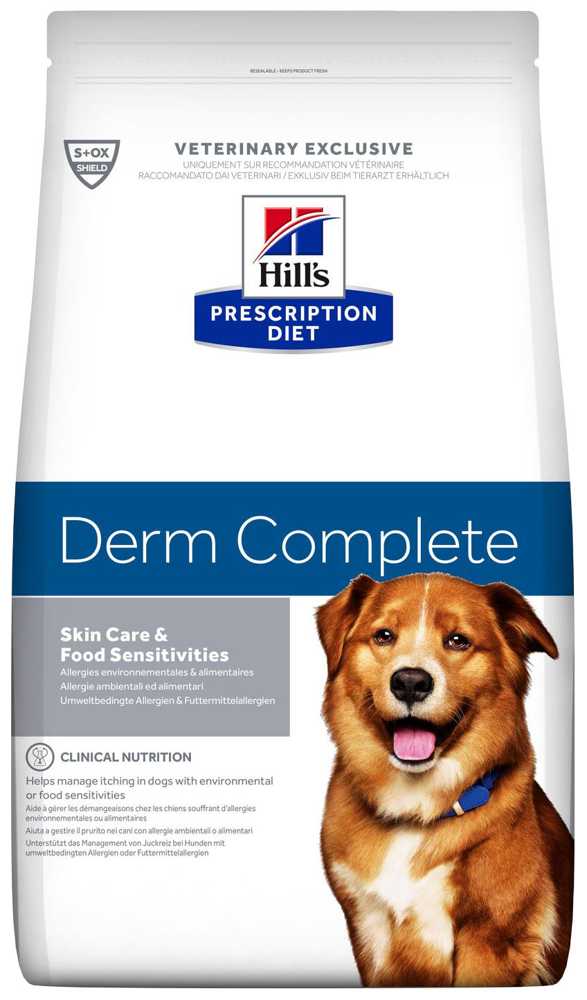 фото Сухой корм для собак hill's prescription diet derm complete, диетический, мясо, 12 кг