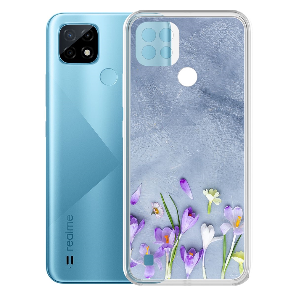 

Чехол-накладка Цветочное настроение для Realme C21, Прозрачный