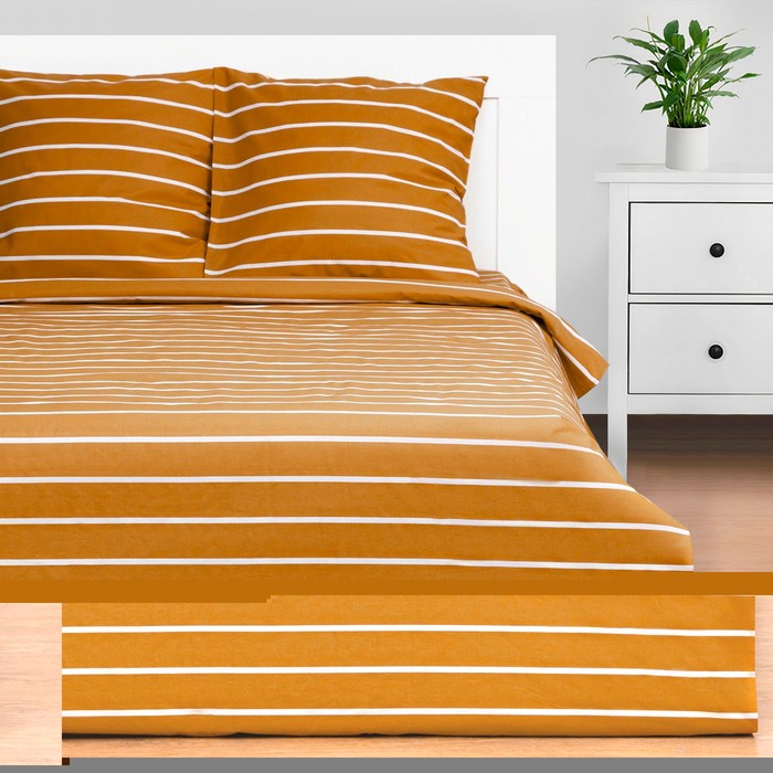 

КПБ Этель Евро Mustard stripes 200х217см, 220х240см, 70х70см-2 шт, хлопок,поплин