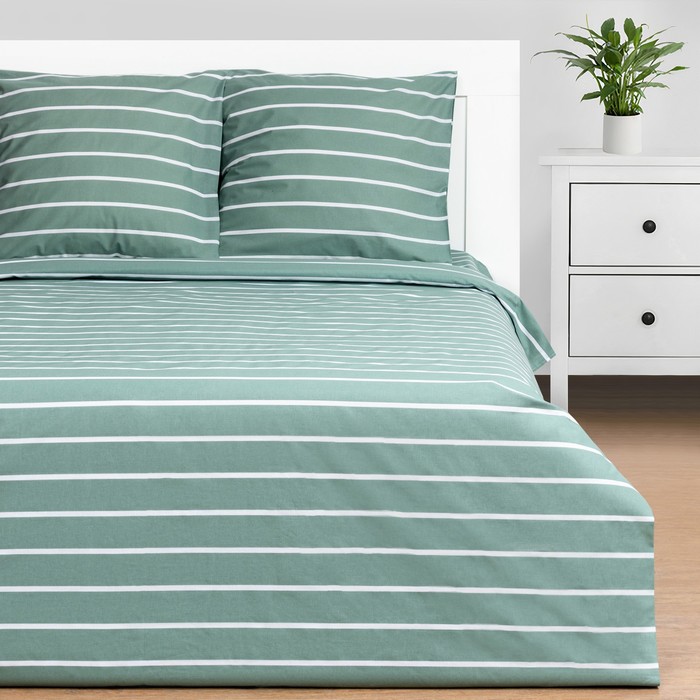 

КПБ Этель 1.5сп Mint stripes 143х215 см,150х214 см,70х70см-2 шт, хлопок,поплин