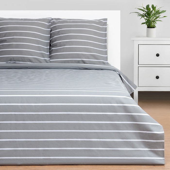 

Постельное бельё Этель 15сп Gray stripes 143х215,150х214,70х70-2 шт, 100% Х/Б,поплин