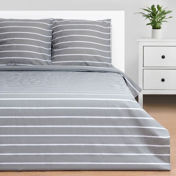 

КПБ Этель Дуэт Gray stripes 143х215см-2шт,220х240см,70х70см-2шт, хлопок, поплин