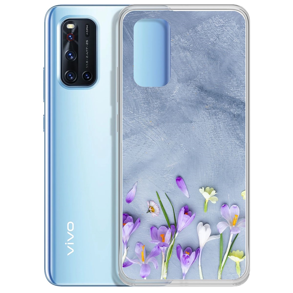 

Чехол-накладка Цветочное настроение для Vivo V19, Прозрачный