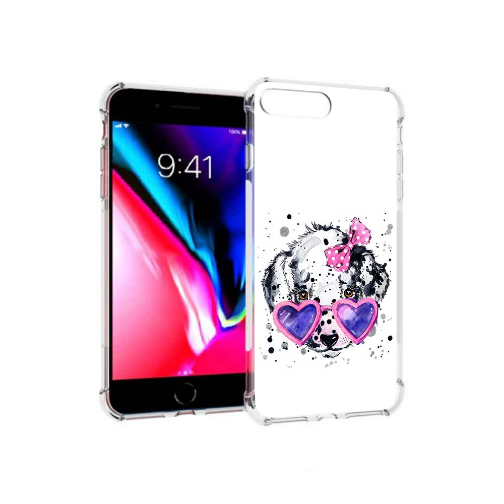 

Чехол MyPads Tocco для Apple iPhone 8 Plus долматинец в очках (PT70866.609.337), Прозрачный, Tocco