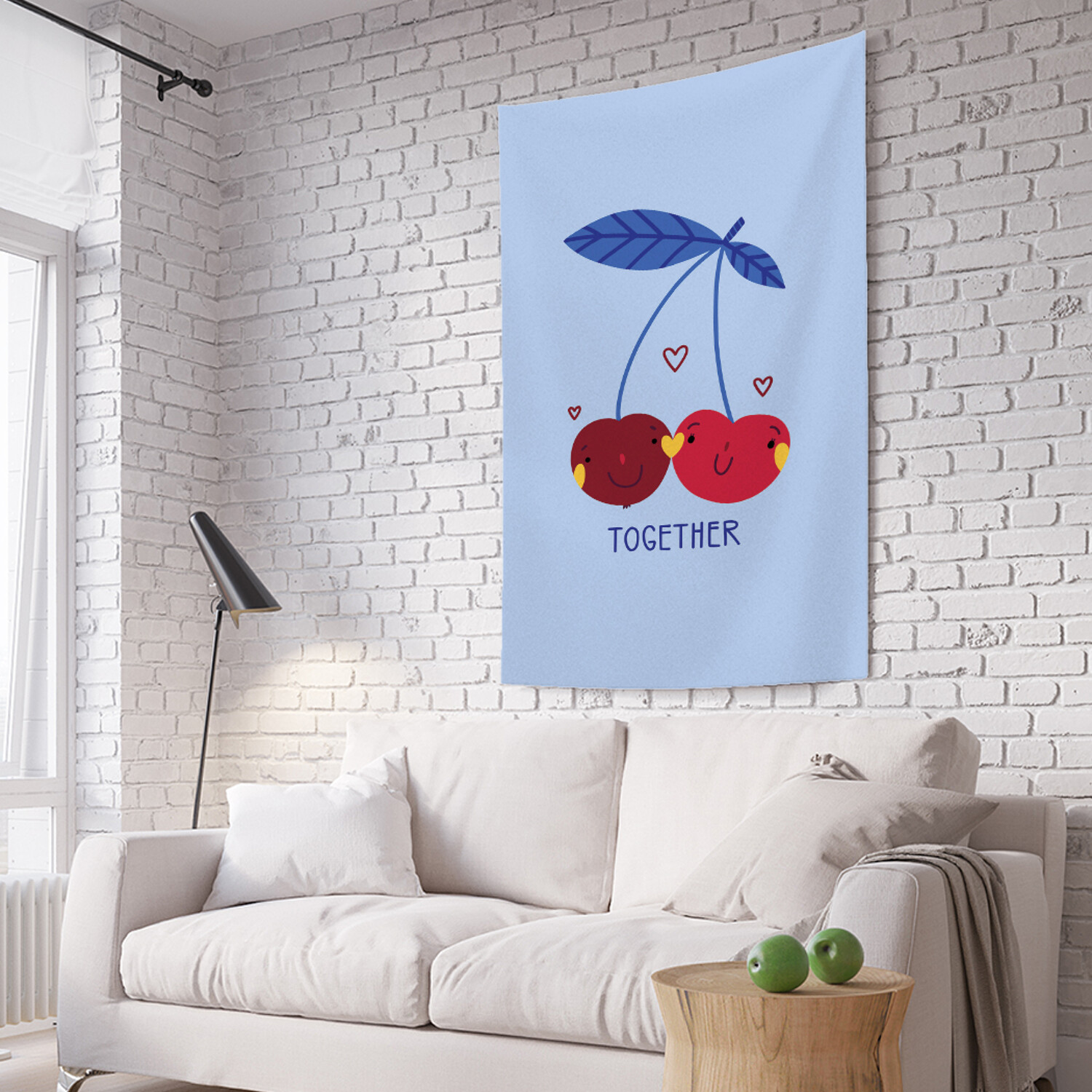 

Вертикальное фотопанно на стену JoyArty Вишинки вместе, из ткани, 150х200 см, Вишинки вместе