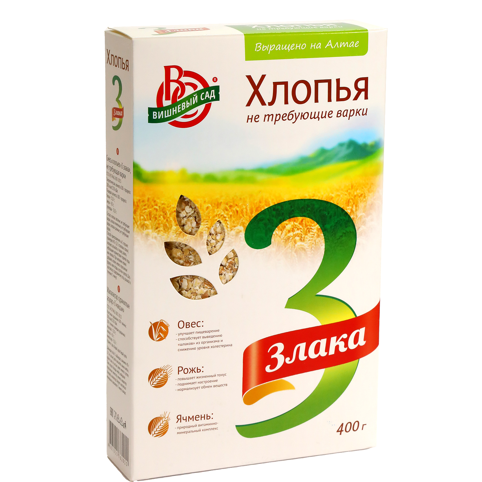 

Хлопья Вишневый сад 3 злака 400 г
