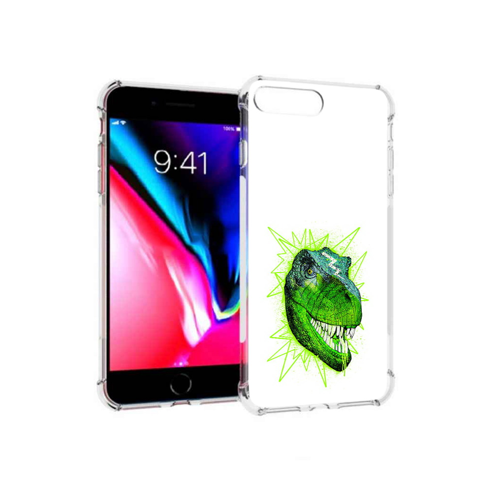 

Чехол MyPads Tocco для Apple iPhone 8 Plus зеленый динозавр (PT70866.609.358), Прозрачный, Tocco