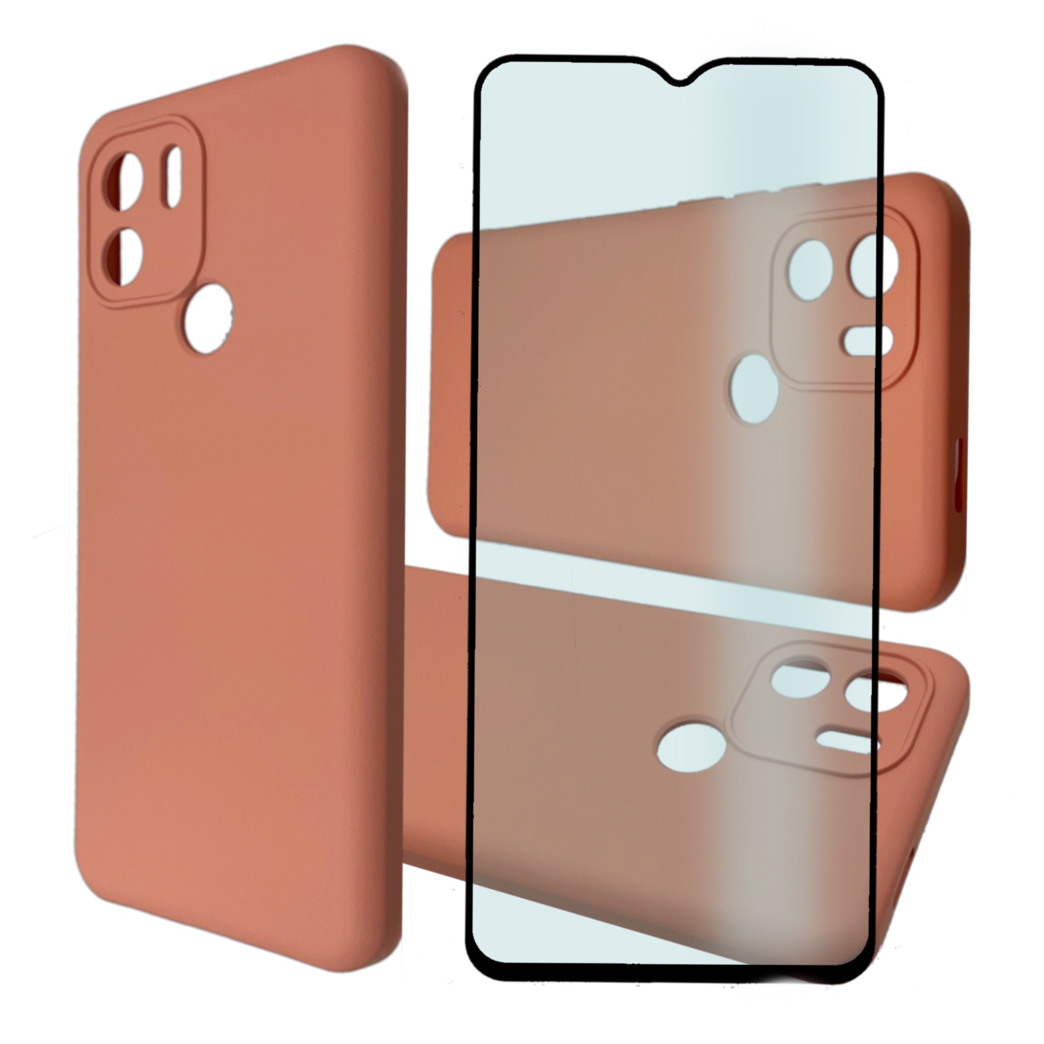 

Чехол силиконовый и стекло Qvatra для Redmi A1+ бежевый, для Redmi A1+ бежевый