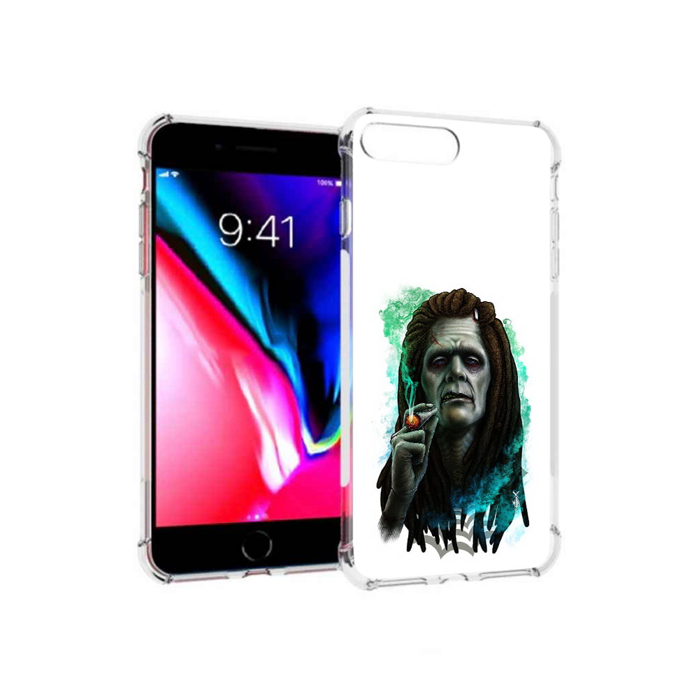 

Чехол MyPads Tocco для Apple iPhone 8 Plus зеленый мужчина с сигаретой (PT70866.609.360), Прозрачный, Tocco