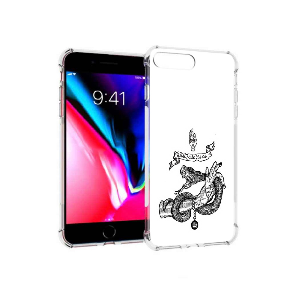 

Чехол MyPads Tocco для Apple iPhone 8 Plus змея на руке рисунок (PT70866.609.366), Прозрачный, Tocco