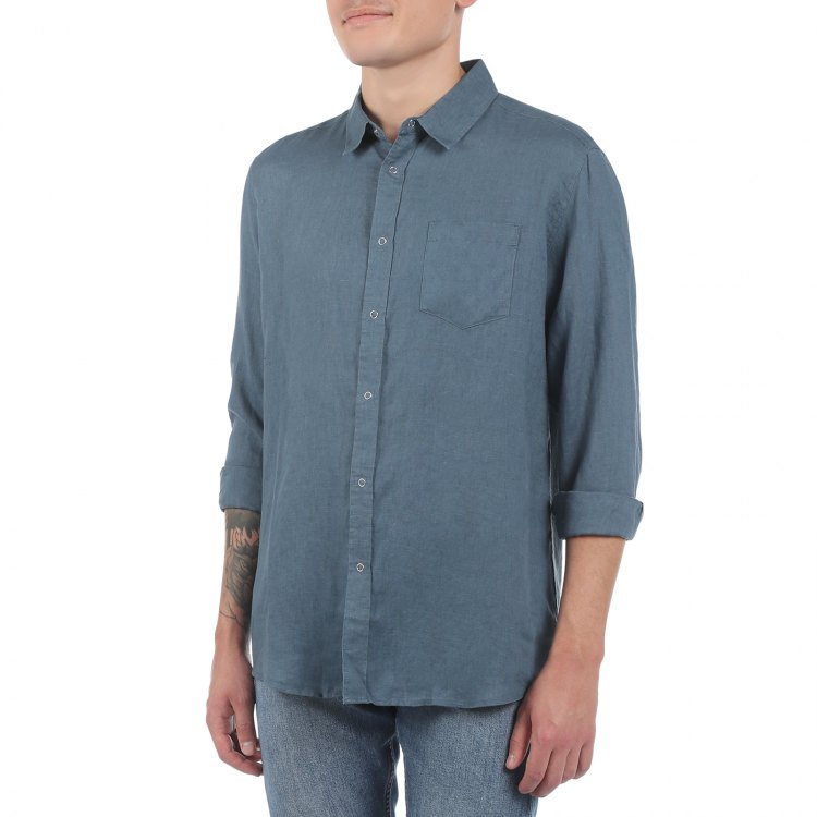 

Рубашка мужская Maison David SHIRT голубая L, Голубой, SHIRT