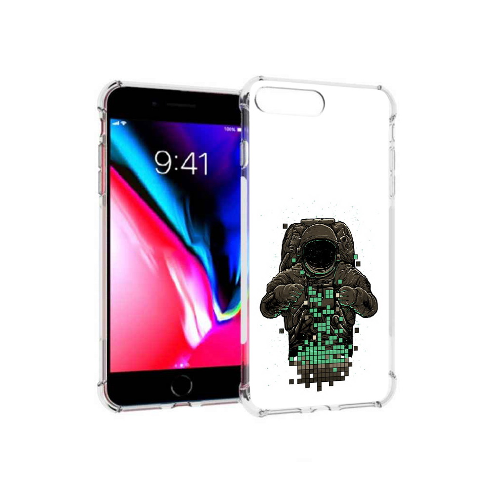 

Чехол MyPads Tocco для Apple iPhone 8 Plus космонавт с пикселями (PT70866.609.394), Прозрачный, Tocco