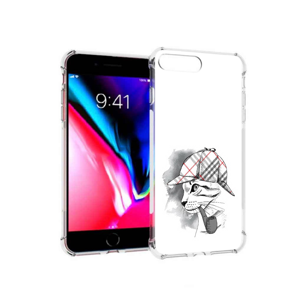Чехол MyPads Tocco для Apple iPhone 8 Plus кошка с трубкой (PT70866.609.405)