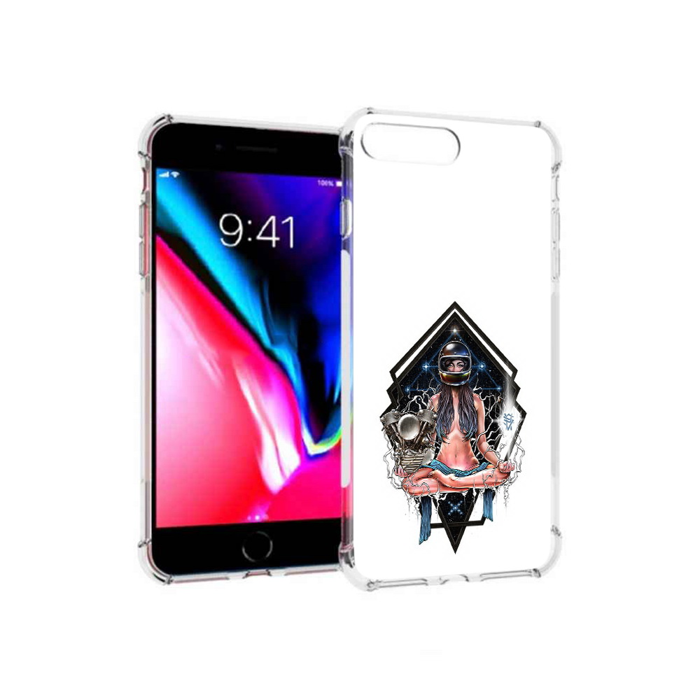 

Чехол MyPads Tocco для Apple iPhone 8 Plus красивая девушка в шлеме (PT70866.609.406), Прозрачный, Tocco