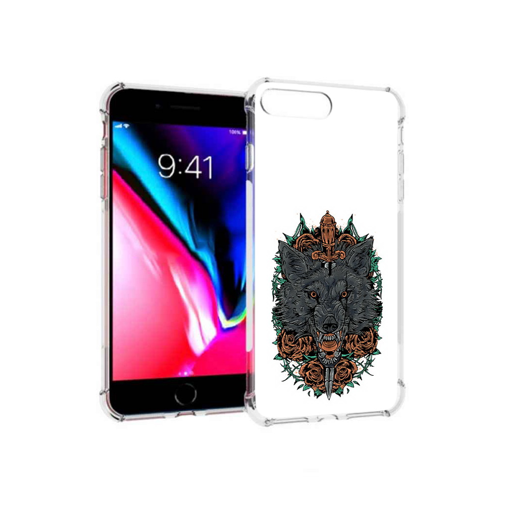 

Чехол MyPads Tocco для Apple iPhone 8 Plus красивый злой волк (PT70866.609.409), Прозрачный, Tocco