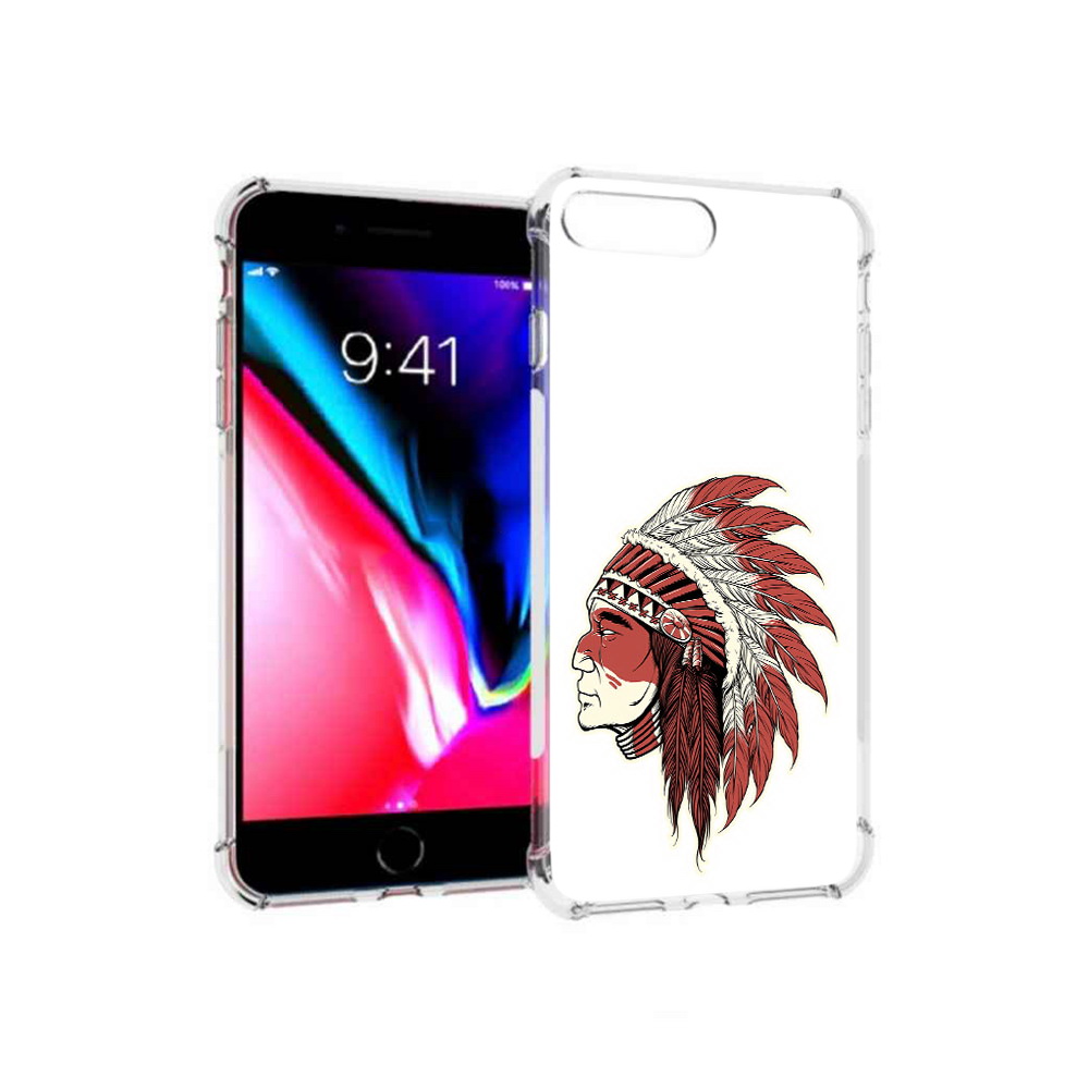 

Чехол MyPads Tocco для Apple iPhone 8 Plus красный индеец (PT70866.609.411), Прозрачный, Tocco