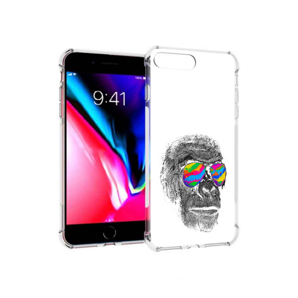 

Чехол MyPads Tocco для Apple iPhone 8 Plus крутая обезьяна в очках (PT70866.609.422), Прозрачный, Tocco