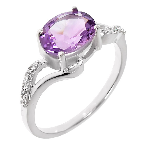 

Кольцо из серебра р.  Balex Jewellery 1410931240, аметист\фианит, 1410931240