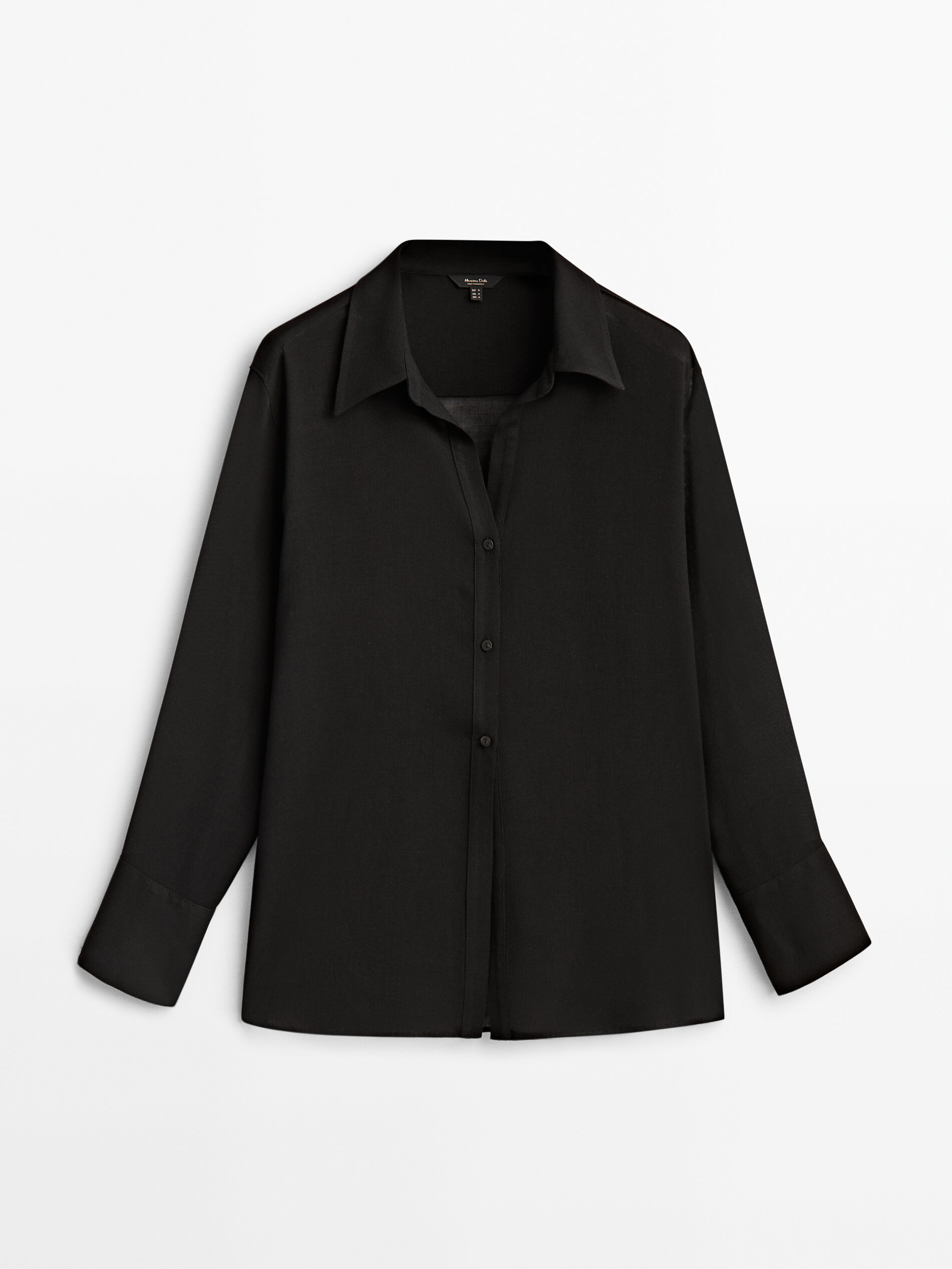 

Рубашка женская Massimo Dutti 05128521800 черная S, 05128521800