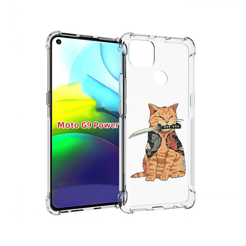 

Чехол MyPads кот-с-катаной для Motorola Moto G9 Power, Прозрачный, Tocco