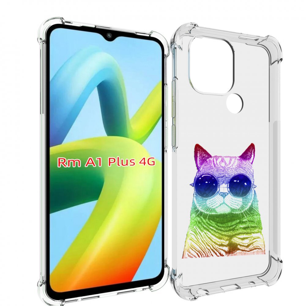 

Чехол MyPads Кот в очках для Xiaomi Redmi A1 Plus +, Прозрачный, Tocco