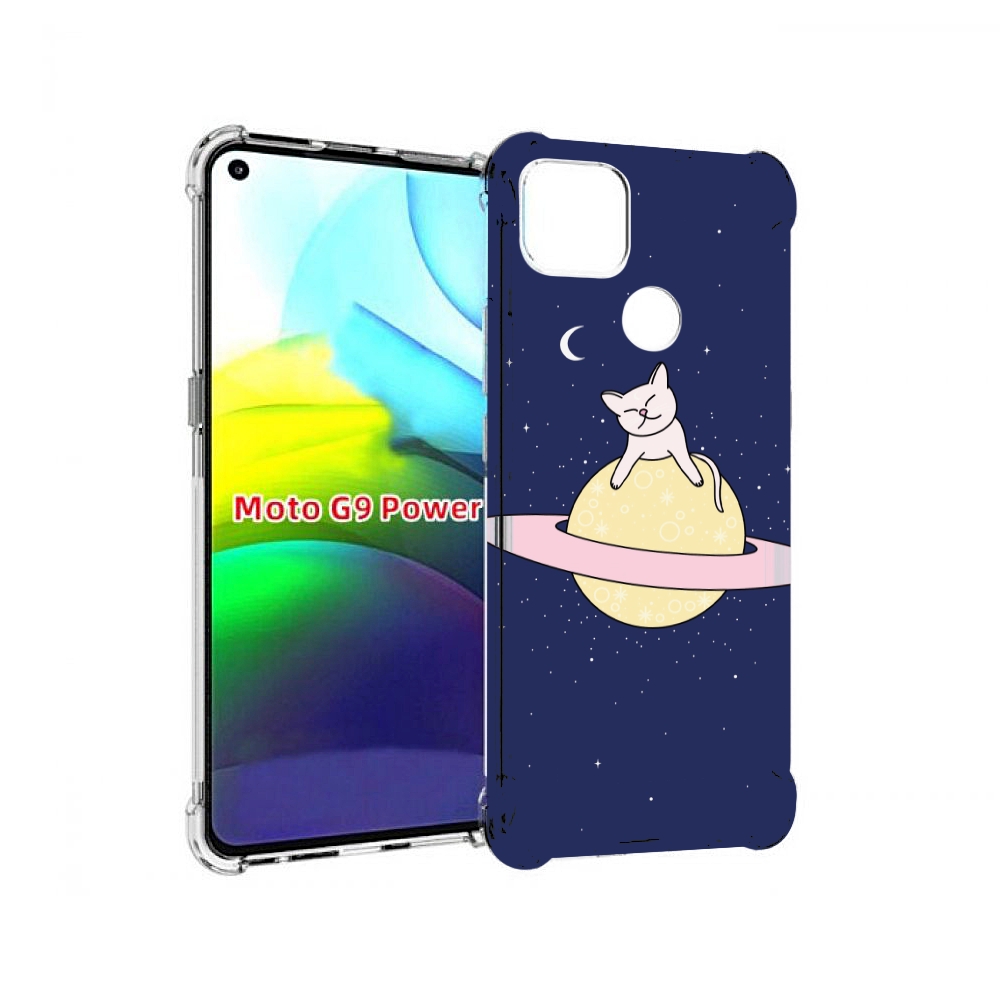 Чехол MyPads котик на планете для Motorola Moto G9 Power