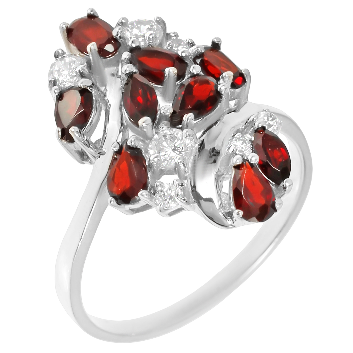 

Кольцо из серебра р. 17 Balex Jewellery 1405937188, гранат\фианит, 1405937188