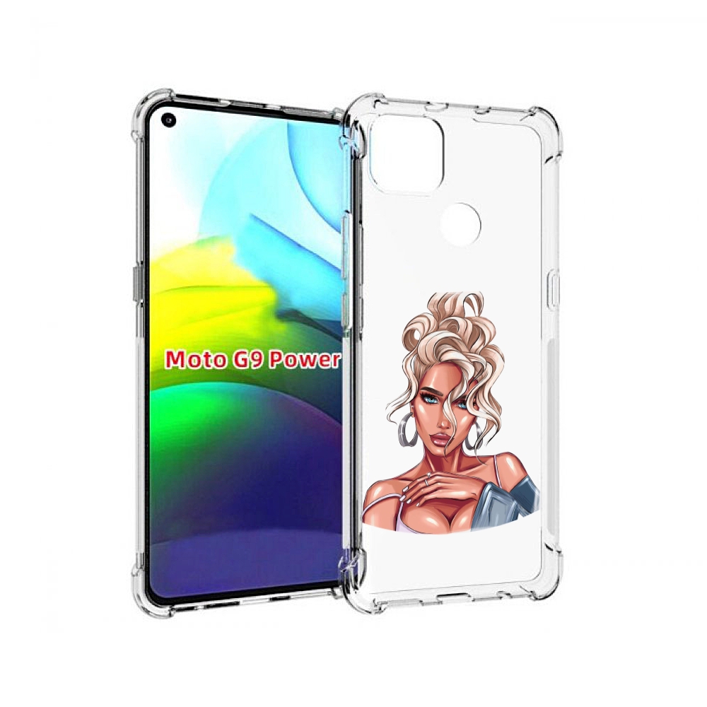 

Чехол MyPads красивая-блондинка женский для Motorola Moto G9 Power, Прозрачный, Tocco
