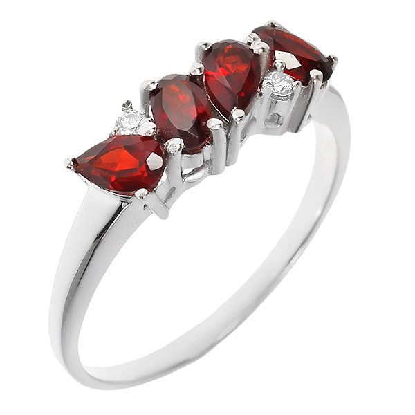 

Кольцо из серебра р. 17,5 Balex Jewellery 1410931389, гранат\фианит, 1410931389