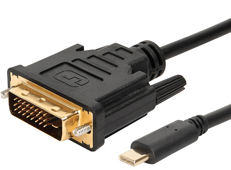 

Кабель-переходник GSMIN RT-73 DVI (M) - Type-C (M) (1.8 м) (Black)